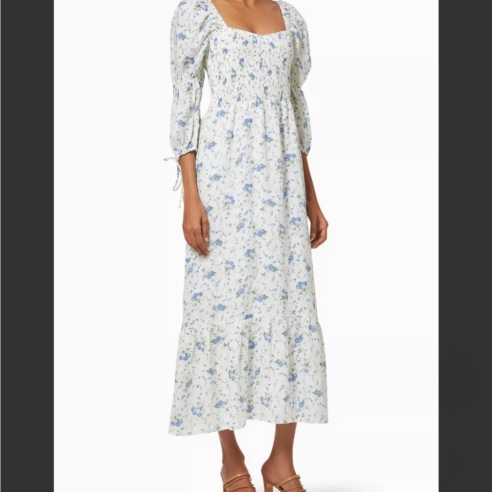Floral Maxi Dress with Puff Sleeves